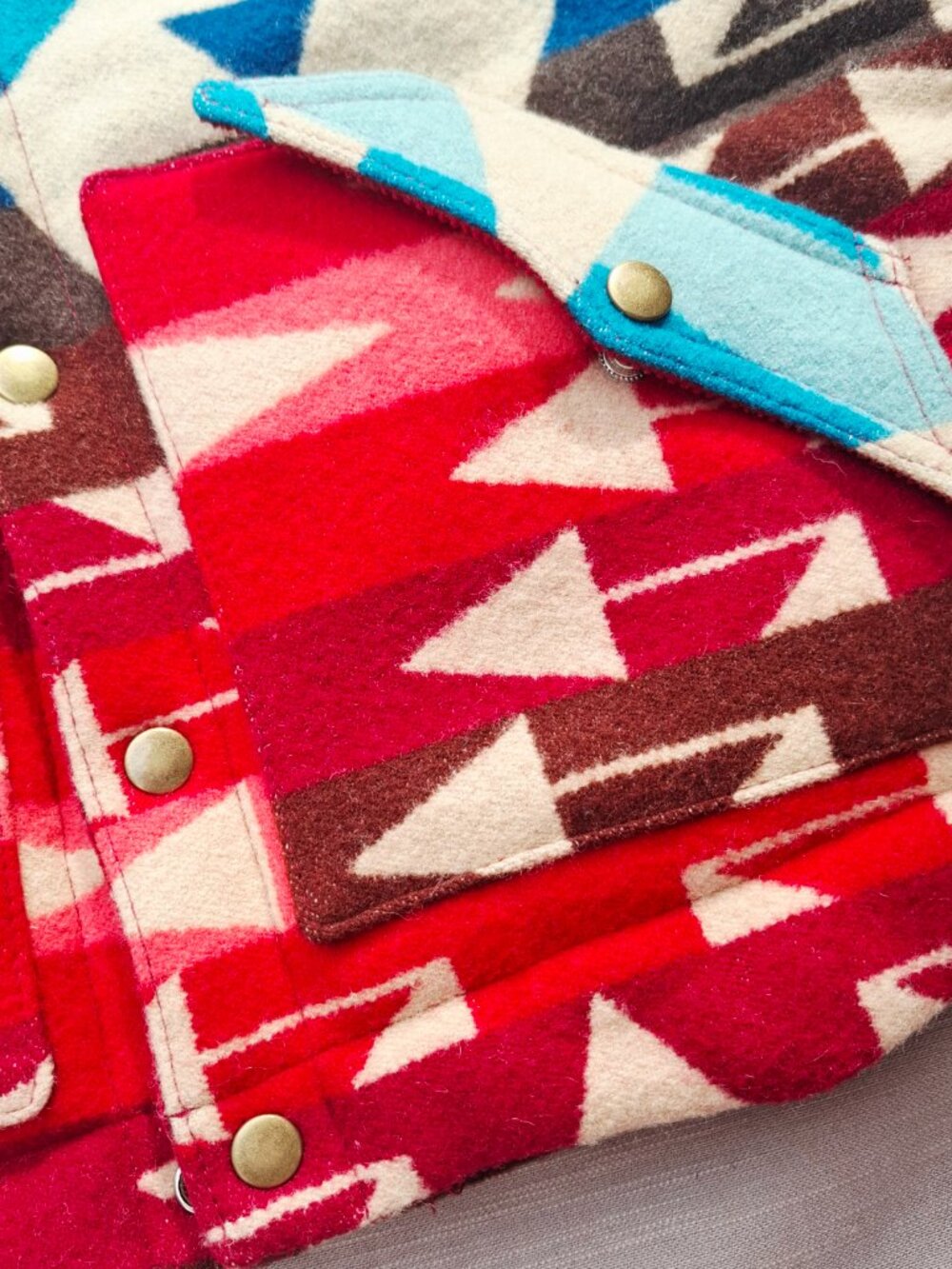 Aviator Nation × Pendelton Navajo Corduroy Wool Reversible Vest Unisex Size M* - Picture 4 of 15